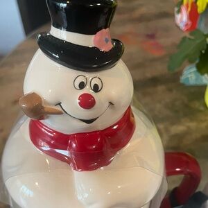 Rae Dunn Snowman Mug with Red Scarf and Black Hat.Set of 2